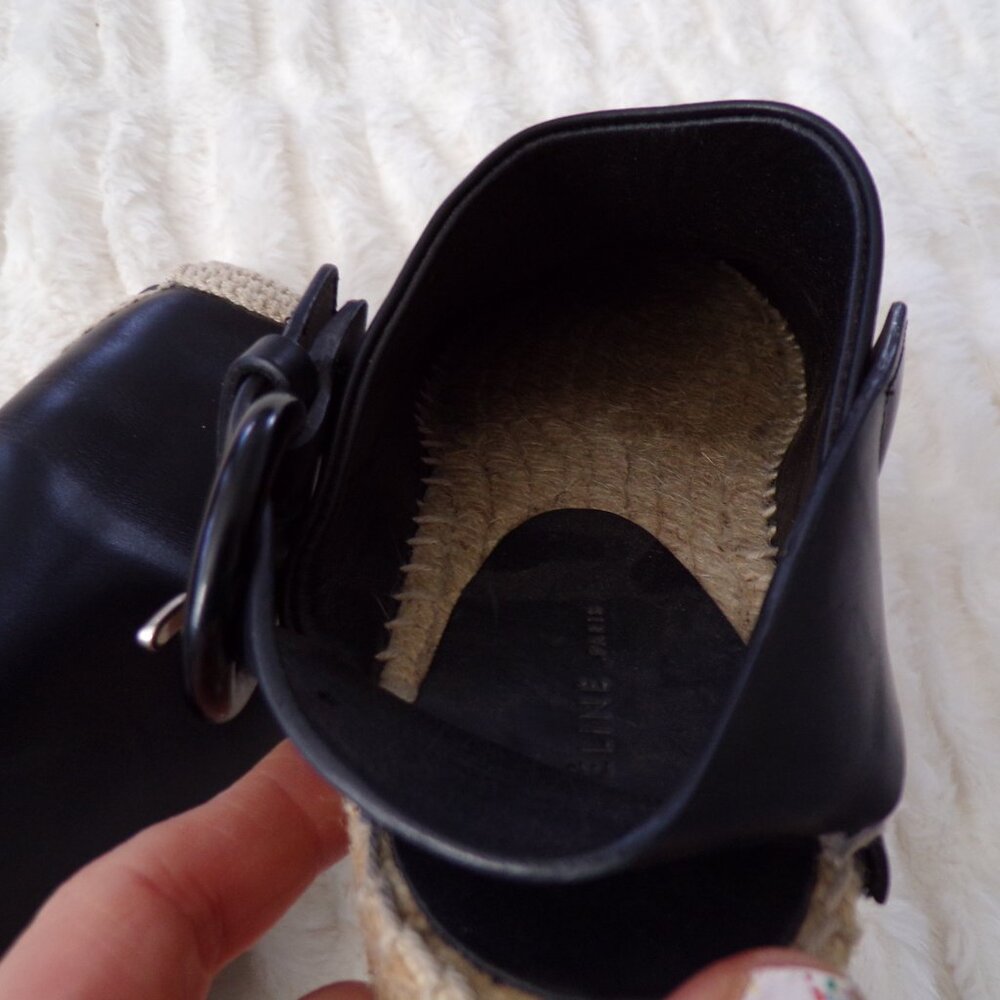 Celine black leather espadrilles flats 35/5 - Picture 12 of 12